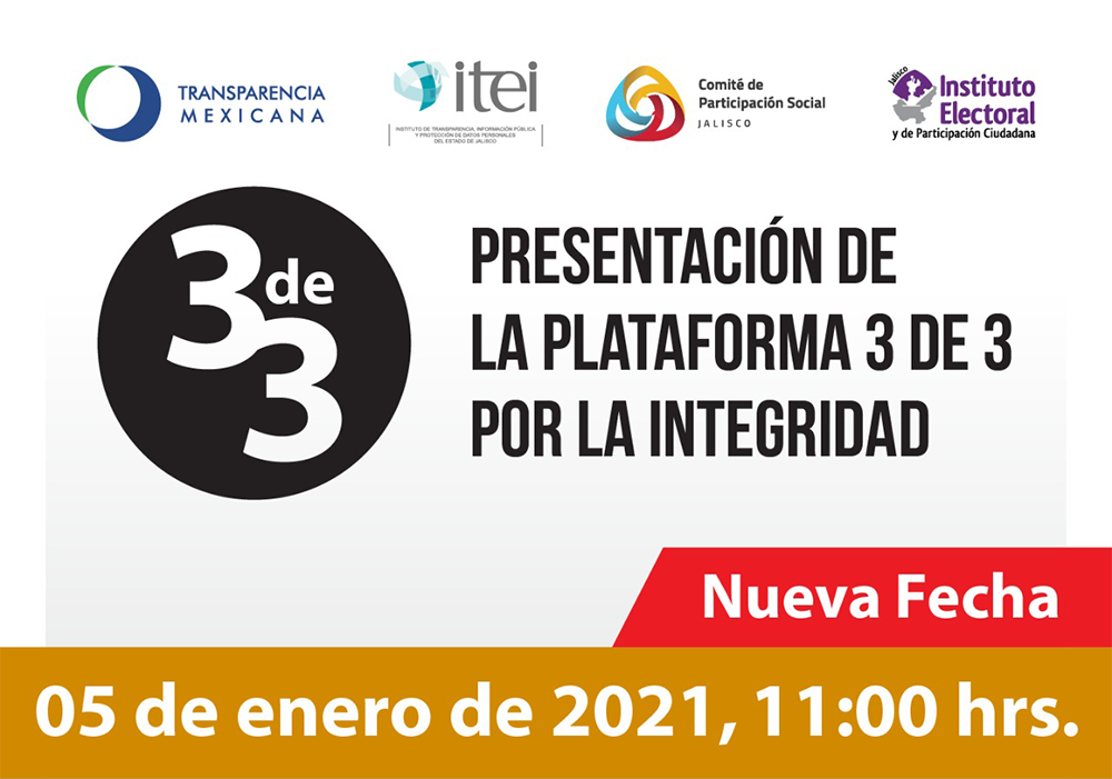 Presentación de la plataforma 3 de 3 por la integridad